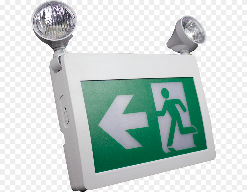 Premise Led Self Powered Combination Running Man Exit Traffic Sign, Lighting, Recycling Symbol, Symbol Free Png Download