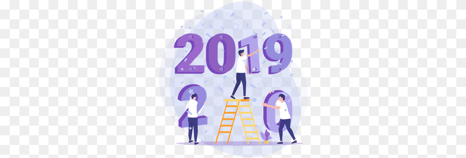 Premium 2019 Happy New Year Background Illustration Graphic Design, Person, Number, Symbol, Text Png