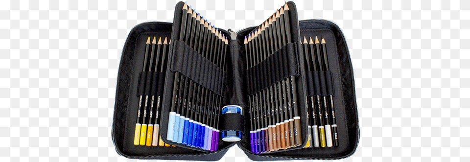 Premium 72 Colored Pencil Set With Case And Sharpener Colored Pencil, Brush, Device, Tool Png Image