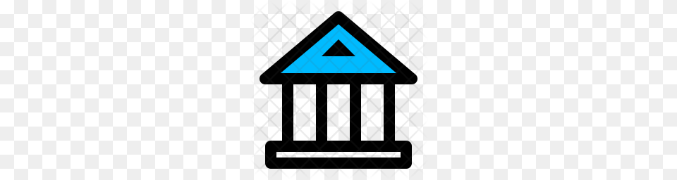 Premium Bank Icon Download, Triangle, Symbol, Sign, Blackboard Free Png