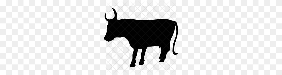 Premium Bison Bull Icon, Silhouette, Blackboard, Pattern Png