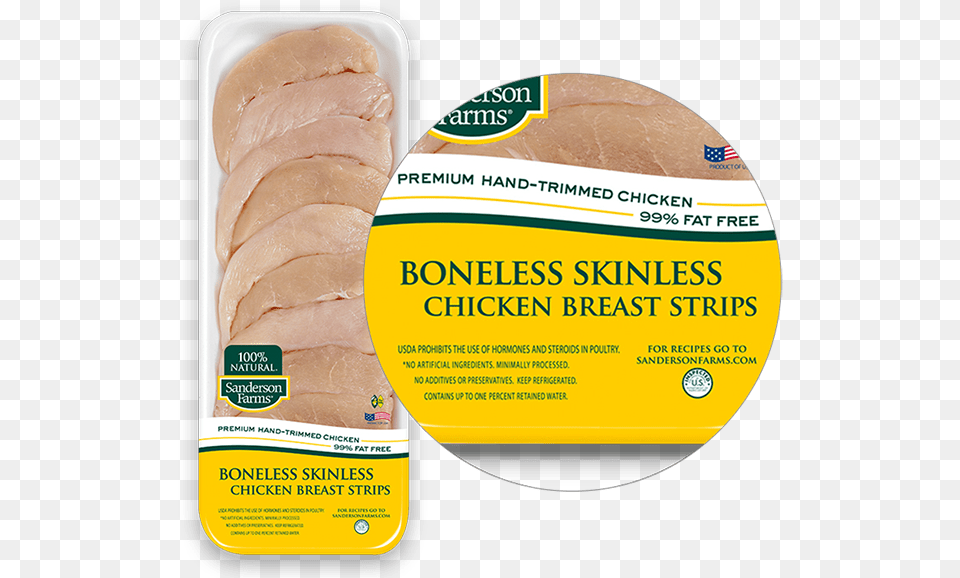 Premium Boneless Skinless Breast Strips Sanderson Farm Thin Sliced Chicken Breast, Weapon, Blade, Pork, Cooking Png Image