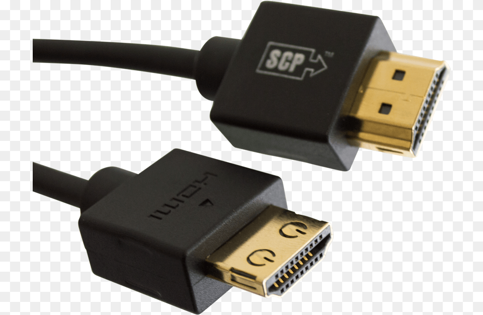 Premium Certified Ultra Slim Scp Hdmi Cable, Adapter, Electronics Png Image