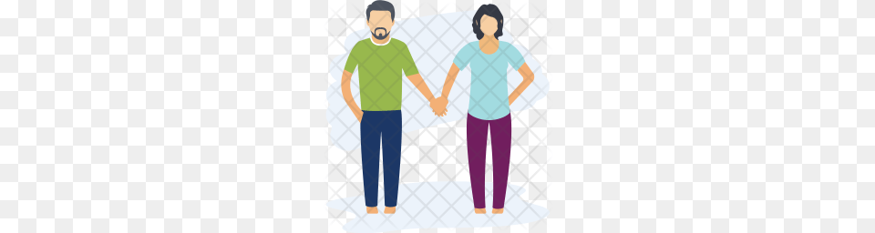 Premium Couple Walking Icon, Person, Pants, Hand, Clothing Free Png Download