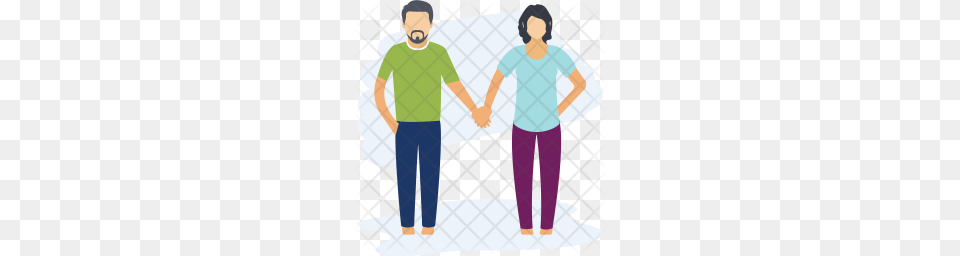 Premium Couple Walking Icon, Person, Pants, Hand, Clothing Free Png