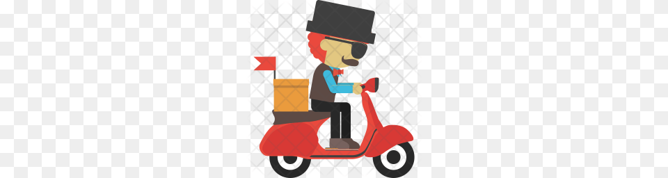 Premium Delivery Boy Icon Download, Vehicle, Transportation, Scooter, Device Png