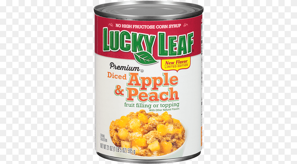 Premium Diced Apple Amp Peach Fruit Filling Lucky Leaf Pie Filling Premium Strawberry Rhubarb, Tin, Aluminium, Can, Canned Goods Free Png Download