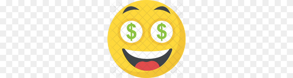 Premium Dollar Eyes Emoji Icon Download, Text, Face, Head, Person Png