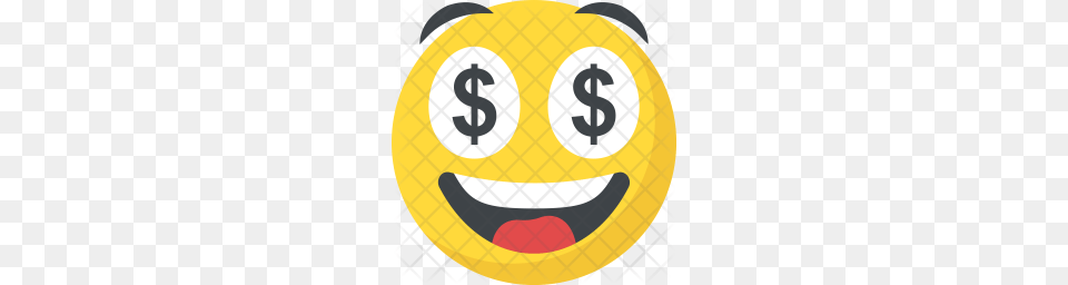 Premium Dollar Eyes Emoji Icon Text, Number, Symbol Free Png Download