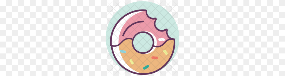 Premium Donut Doughnut Sweet Dessert Food Fastfood Icon, Sweets, Disk Free Png