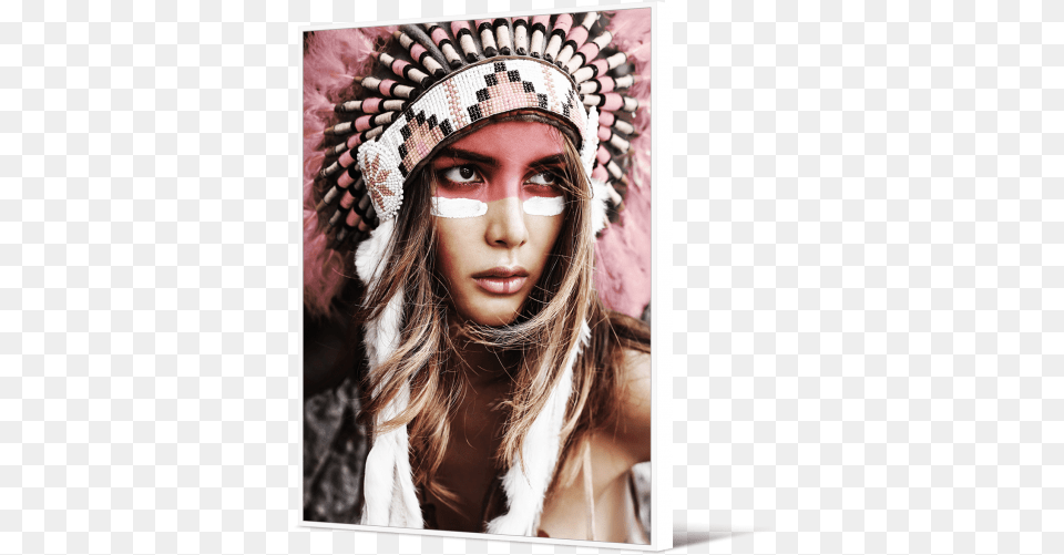 Premium Edition Native American Warrior Girl, Smile, Portrait, Face, Photography Png