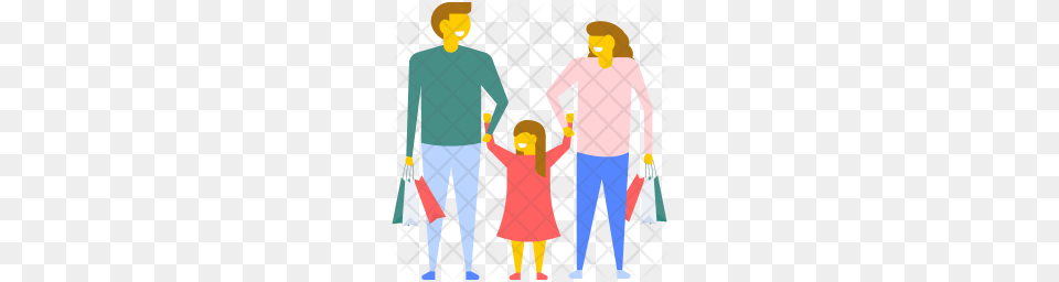 Premium Family Shopping Icon Download, Pants, Person, Clothing, People Free Png