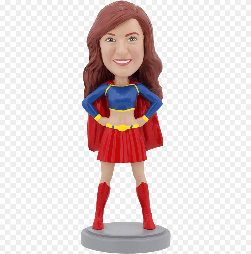 Premium Figure Bobblehead Female Superhero Bobblehead, Figurine, Clothing, Doll, Skirt Png
