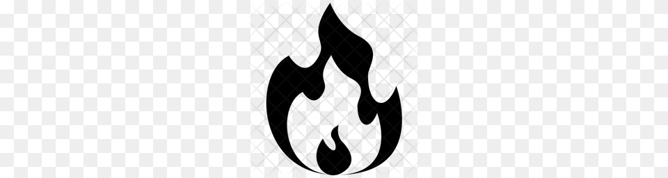 Premium Fire Flame Icon Pattern, Silhouette, Blackboard Free Png Download