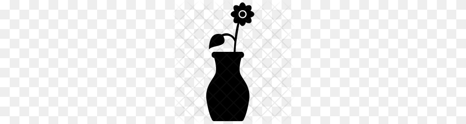 Premium Flower Vase Icon Download, Silhouette, Pattern Png