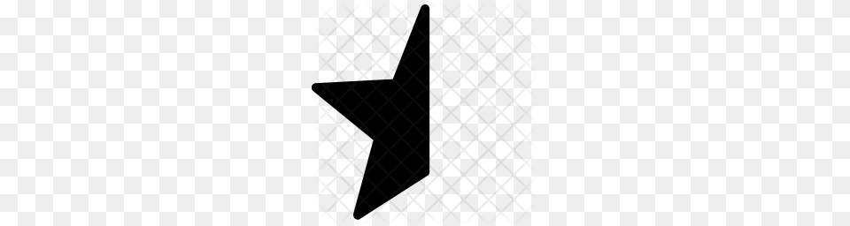 Premium Half Star Icon Download, Silhouette, Pattern Png
