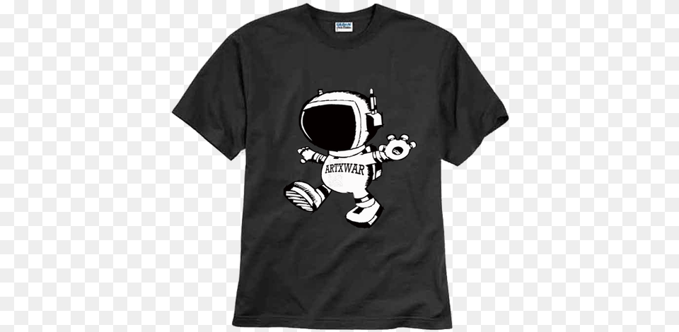 Premium Heavy Cotton T Shirt With Artxwar Spaceman Girls Black Adidas Shirt, Clothing, T-shirt, Baby, Person Png Image