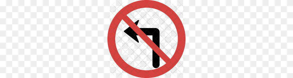 Premium Left Turn Not Allowed Icon Download, Sign, Symbol, Road Sign, Dynamite Free Png