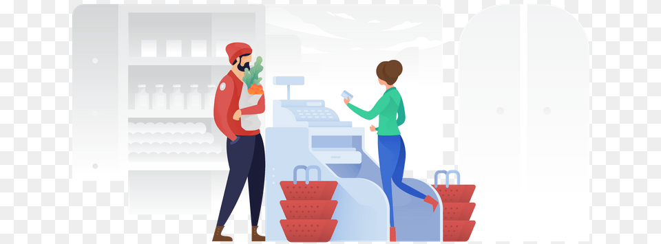 Premium Man Paying At Cashier In Shopping Mall Illustration Illustration, Cleaning, Person Png Image