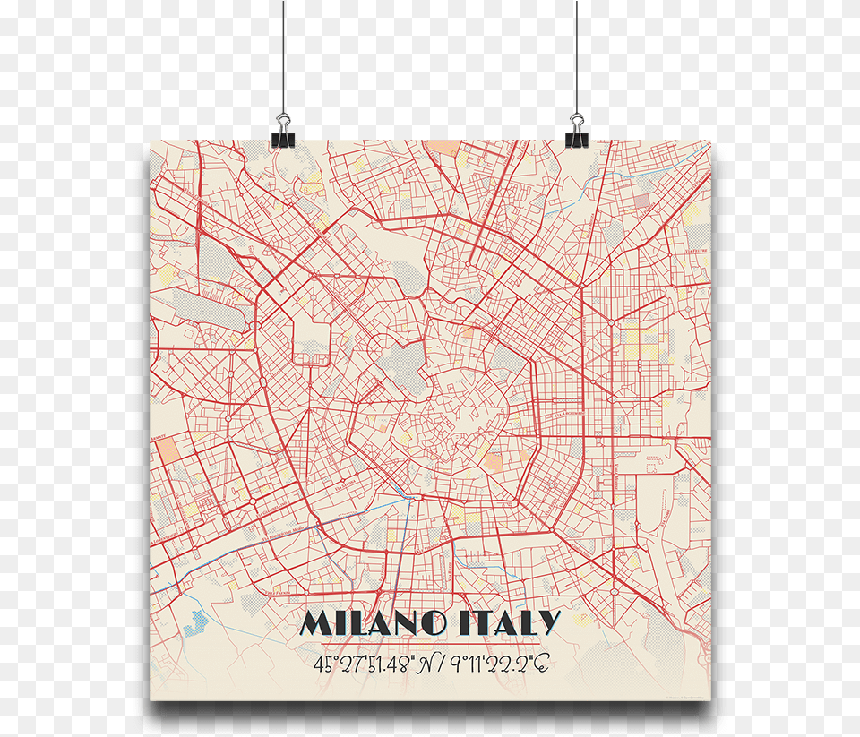 Premium Map Poster Of Milano Italy Milan, Chart, Plot, Diagram, Plan Png Image