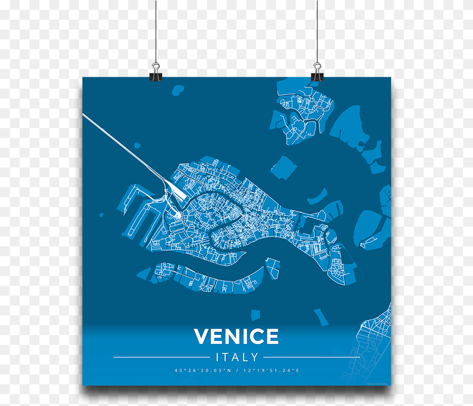 Premium Map Poster Of Venice Italy Illustration, Land, Nature, Outdoors, Sea Png