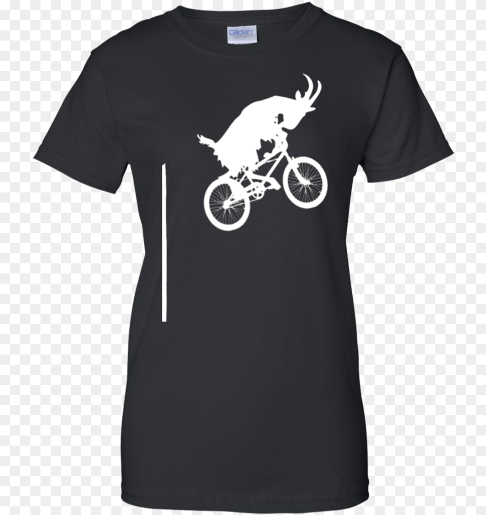 Premium Mountain Goat Riding A Mountain Bike Animal Split The Bill Gender Equality, Clothing, T-shirt, Bicycle, Machine Free Png Download