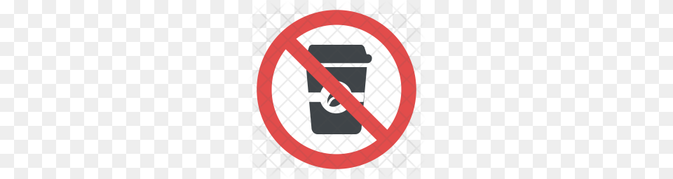 Premium No Coffee Sign Icon Download, Symbol, Road Sign, Disk Png Image