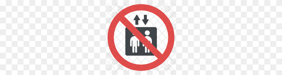 Premium No Elevator Sign Icon Download, Symbol, Road Sign, Blackboard Free Png