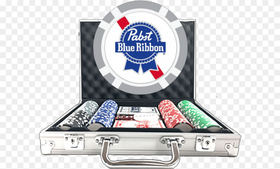 Premium Poker Chip Set 8 Stripe Pabst Blue Ribbon, Bag Free Png Download
