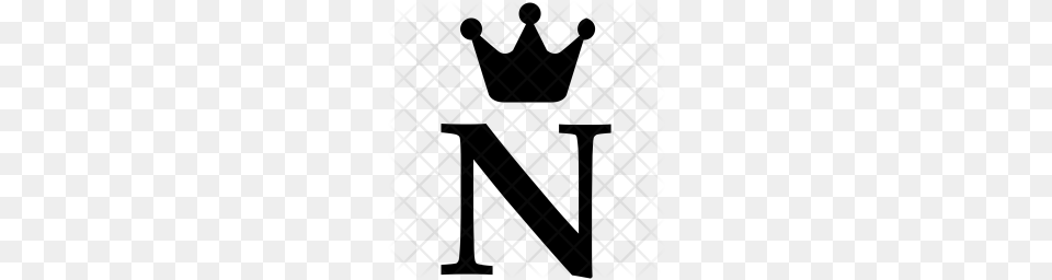 Premium Royal Alphabet Crown Letter English N Icon Download, Silhouette, Pattern Free Png