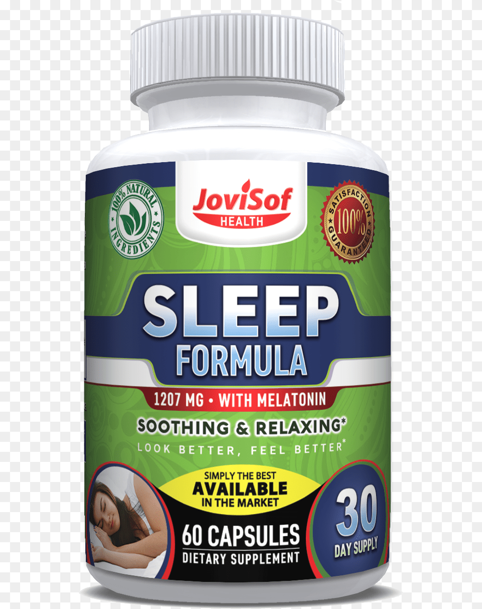 Premium Sleep Aid Supplement, Person, Face, Head, Can Png