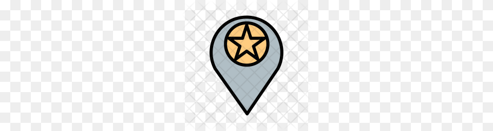 Premium Starred Location Gps Pinpoint Icon Symbol, Star Symbol Free Png Download