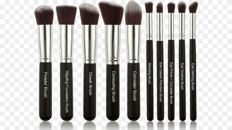 Premium Synthetic Kabuki Cosmetic Makeup Brush Set 10 Brochas Para Maquillaje Para Qu Sirve, Device, Tool Free Png