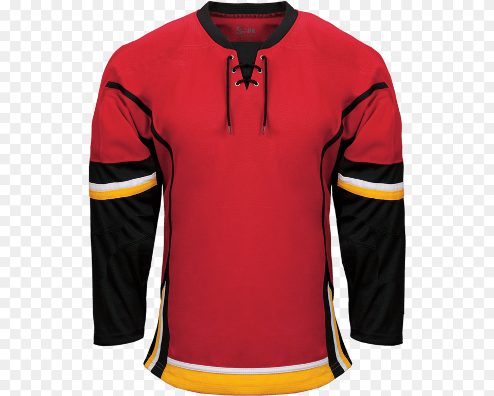 Premium Team Jersey Calgary Flames Blank Jersey, Clothing, Coat, Jacket, Long Sleeve Free Png