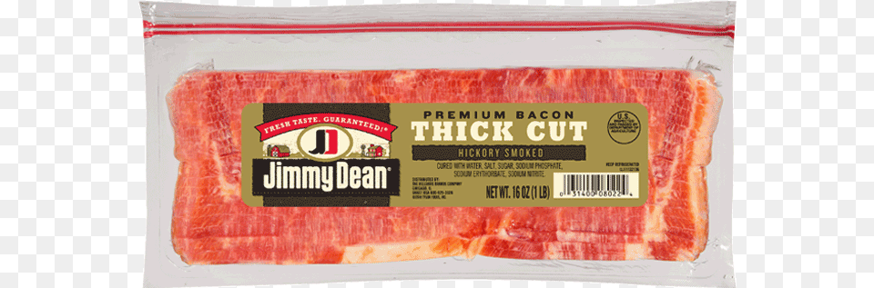 Premium Thick Cut Hickory Smoked Bacon Jimmy Dean Brand Jimmy Dean Thick Cut Bacon, Food, Meat, Pork, Ketchup Png Image