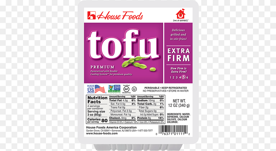 Premium Tofu Extra Firm 12oz House Foods Firm Tofu, Food, Text Png