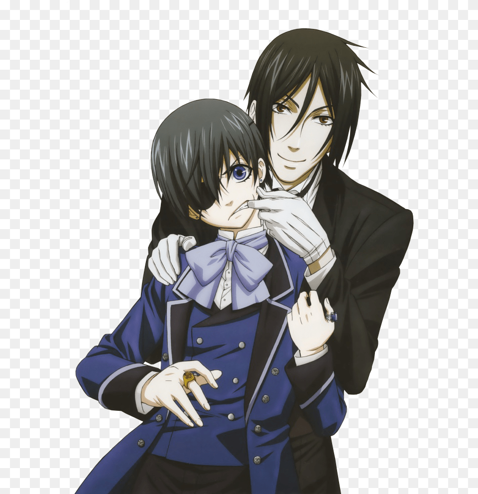 Premium Wall Scroll Ciel And Sebastian Drawing, Book, Publication, Comics, Baby Png