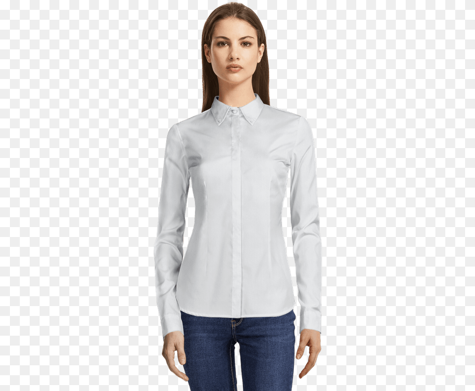 Premium White Button Down No Iron Cotton Shirt View, Blouse, Clothing, Long Sleeve, Sleeve Free Transparent Png