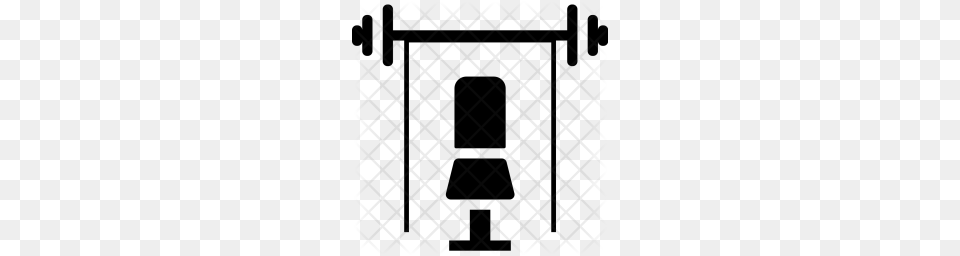 Premium Workout Bench Lift Gym Training Icon Download, Pattern, Silhouette Free Png