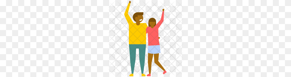 Premium Young Excited Couple Icon, Person, People, Boy, Child Png