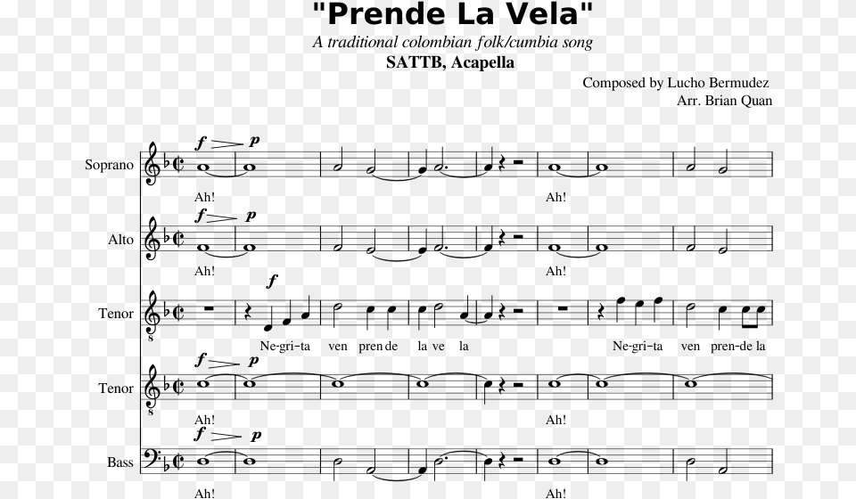 Prende La Vela Partitura, Gray Png