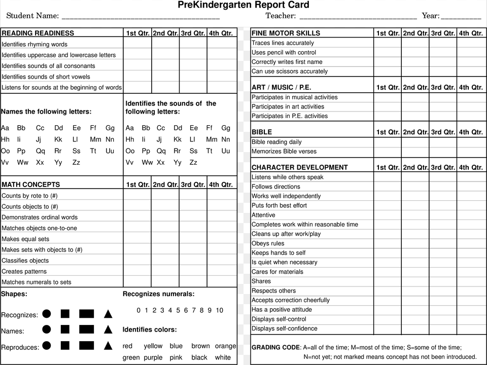 Preschool Report Card Main Image Report Card Templates For Preschool, Page, Text, Chart, Plot Free Transparent Png