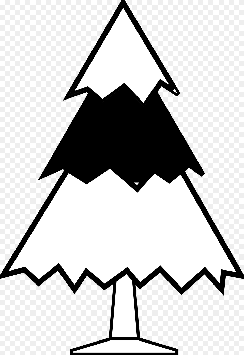 Present Black And White Christmas Present Clipart Black Tree Line Drawing Clip Art, Stencil, Triangle, Symbol, Lamp Png