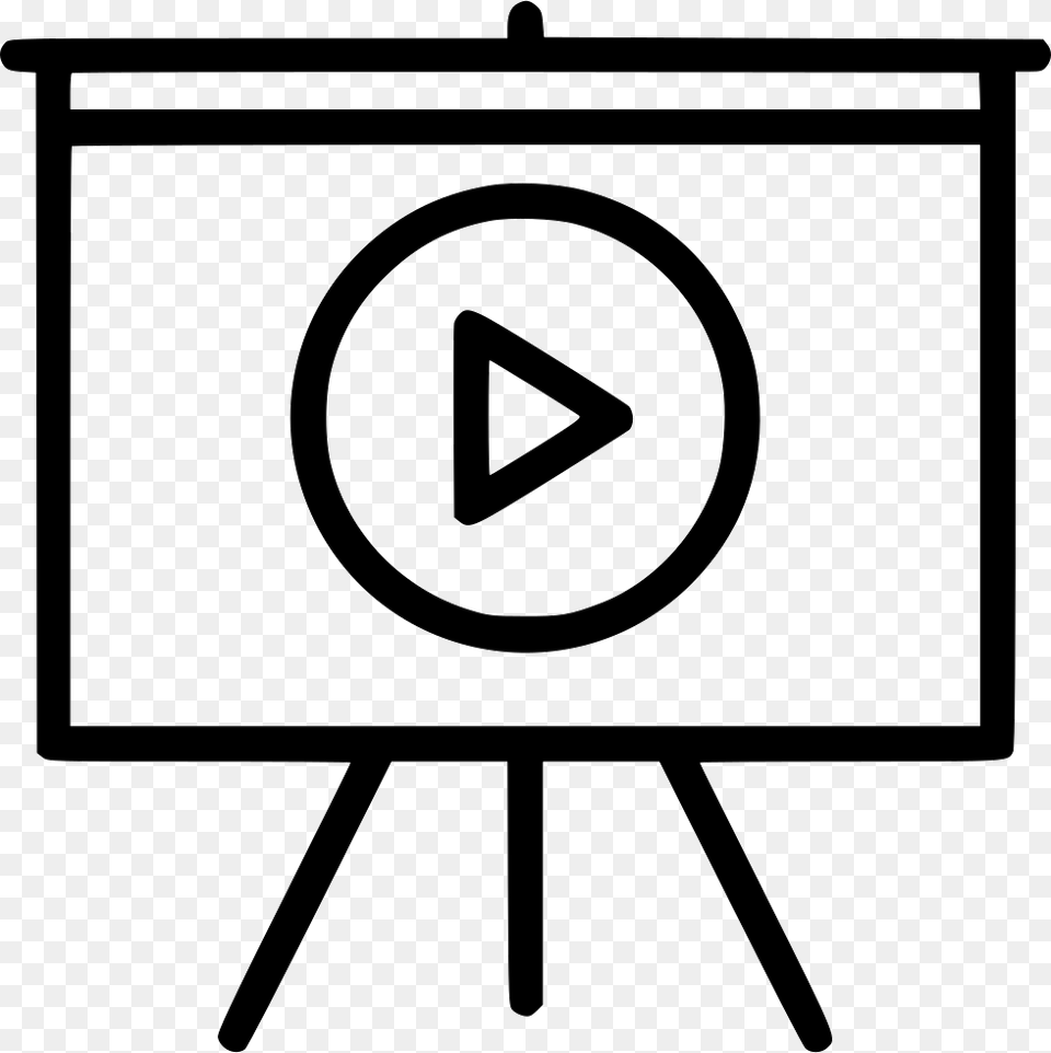 Presentation Promo Deck Board Video Play Art Stand Icon, Sign, Symbol, Blackboard Png