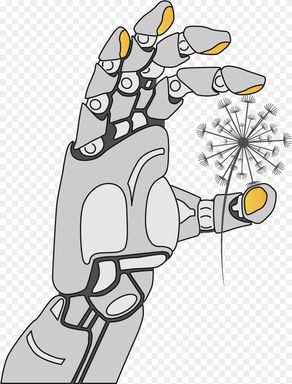 Presentation Robot Hand Flower Hp Cartoon Robot Hand, Art, Drawing, Electronics, Hardware Free Png Download