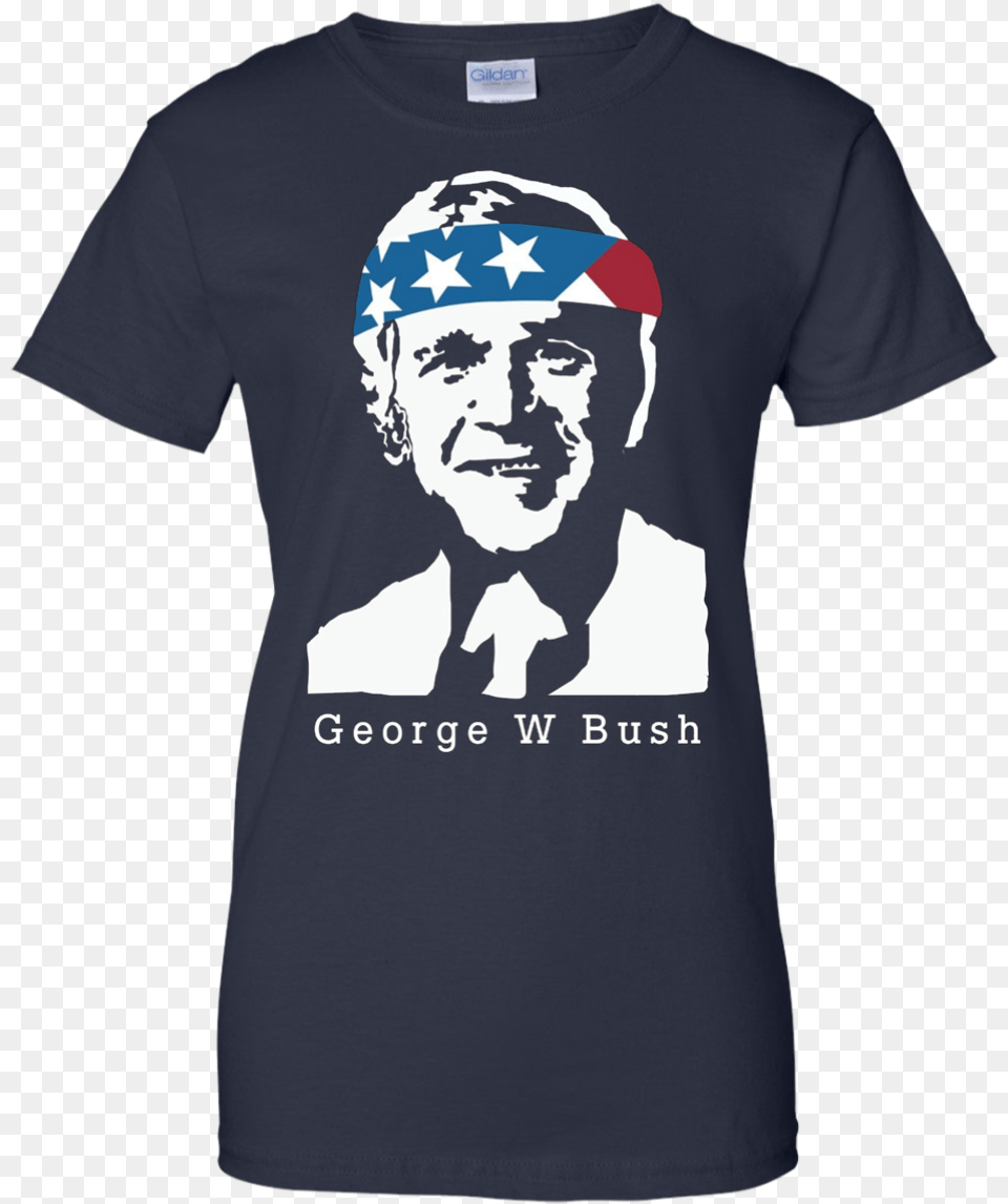 President George W Bush American Patriot Vintage T Shirt Just Want To Work In My Garden And Pet My Dog T Shirt, Clothing, T-shirt, Face, Head Png Image