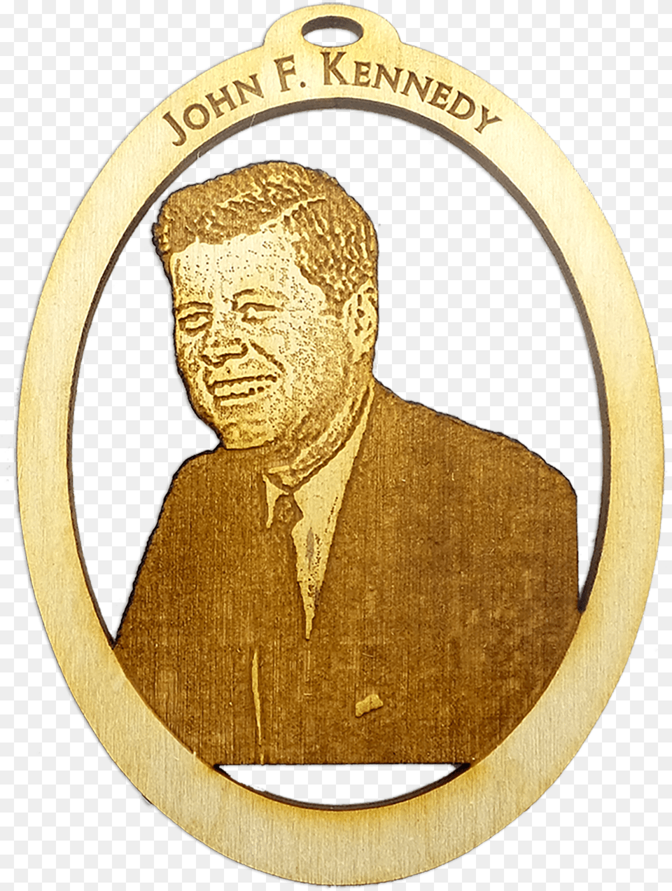 President John F Kennedy Ornament Circle, Gold, Adult, Person, Man Png Image