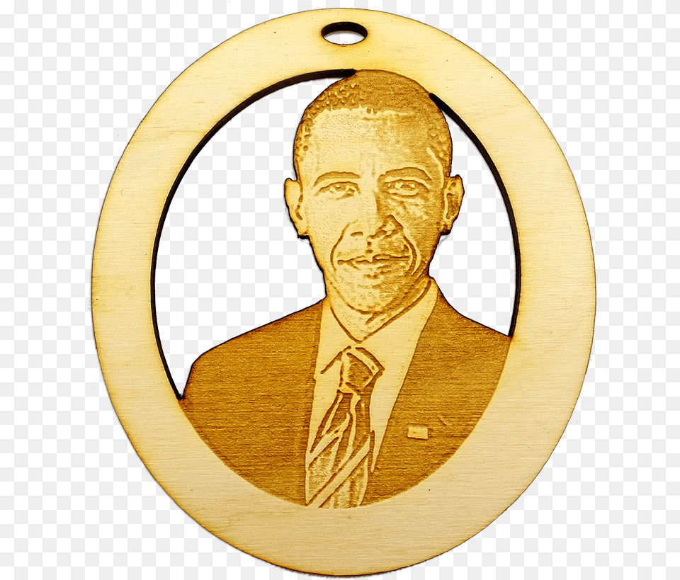 President Obama Ornament Illustration, Gold, Adult, Male, Man Png Image