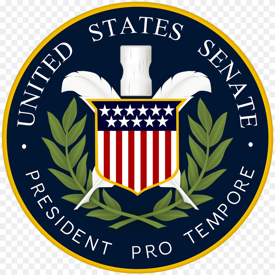 President Pro Tempore Us Senate Seal Clipart, Emblem, Symbol, Logo Png