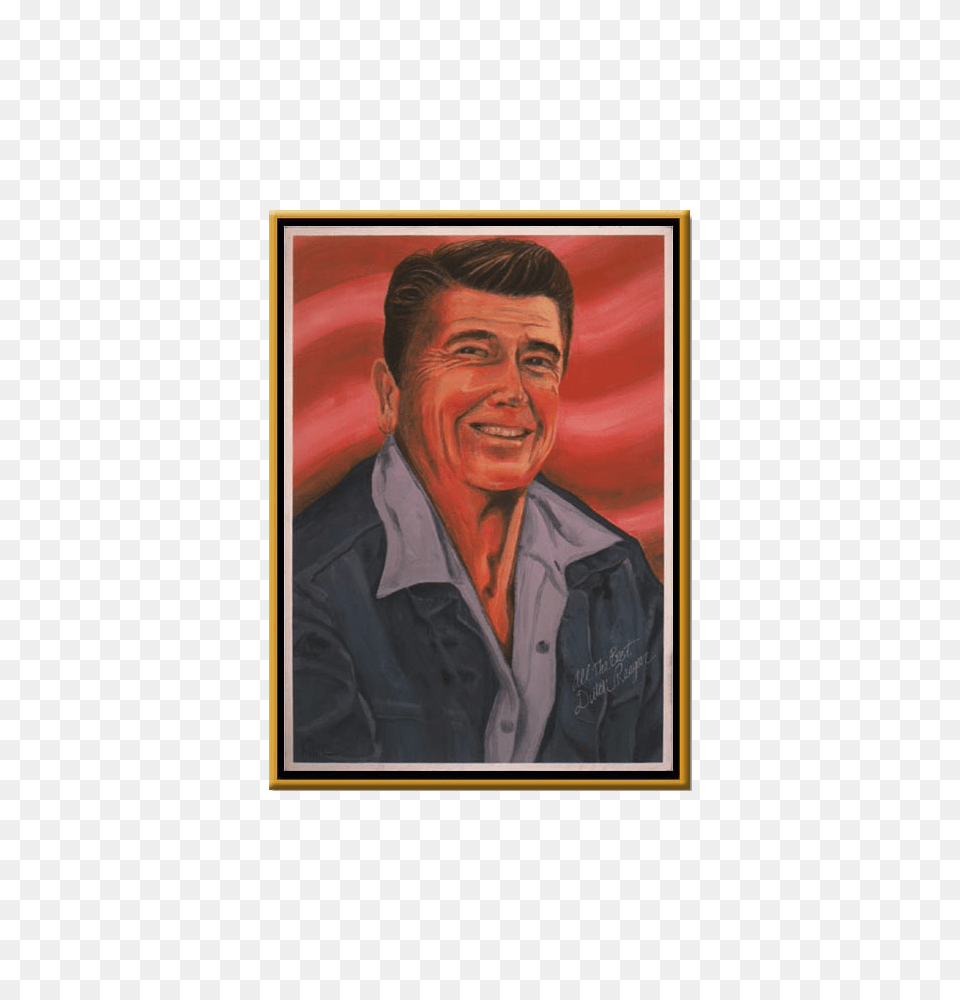 President Ronald Wilson Reagan Art Portrait, Adult, Photography, Person, Painting Free Png